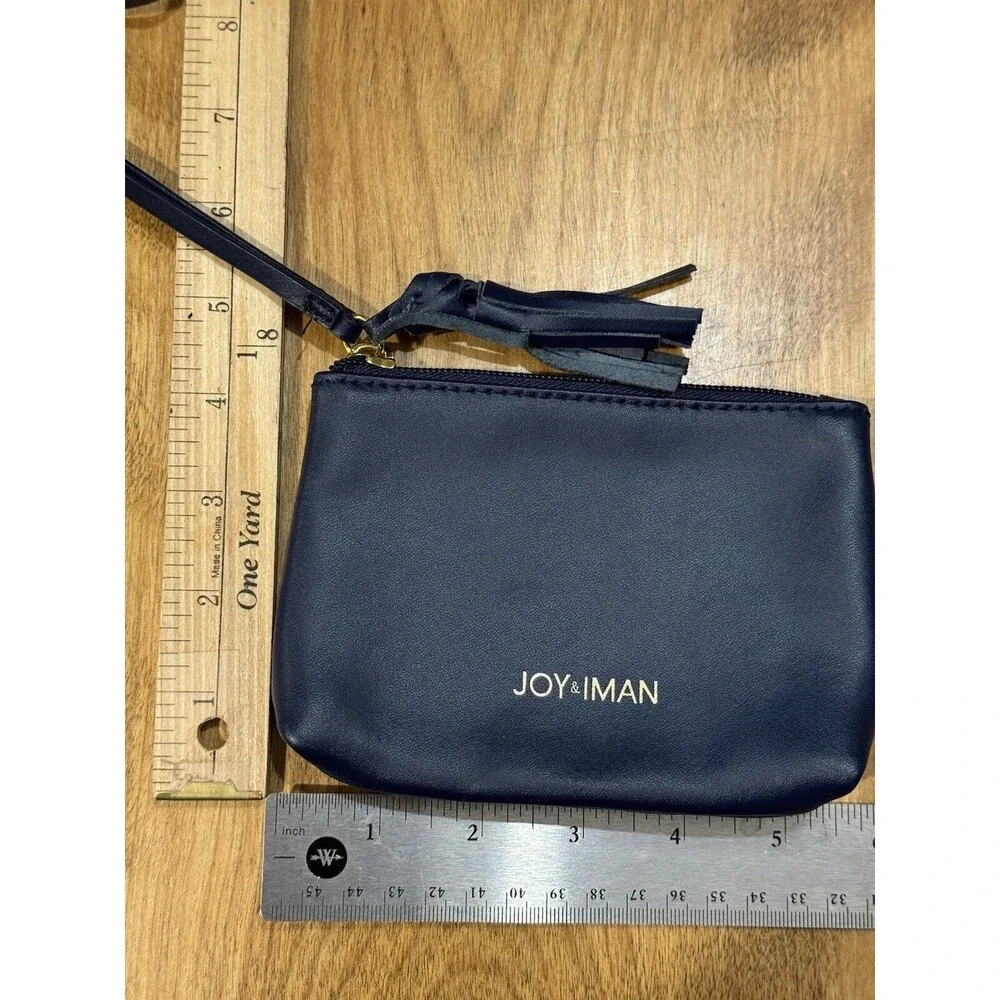 Joy & Iman Navy Blue Wristlet, Change purse Tasselled Card Wallet